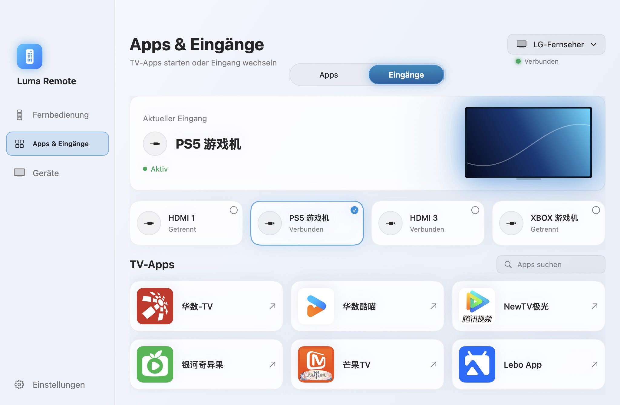 Apps & Eingänge